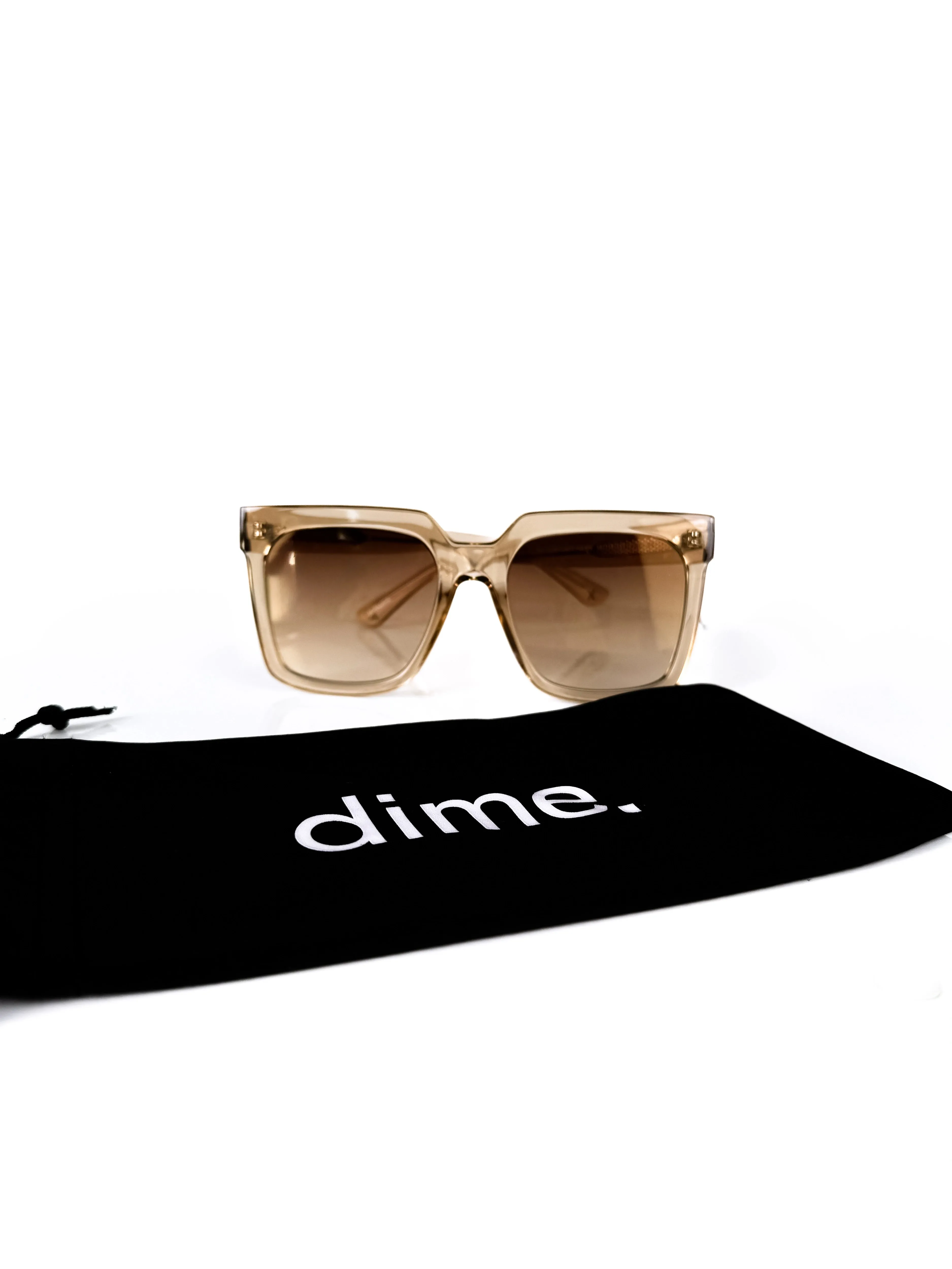 Women's Light Brown Oversized Square Sunglasses