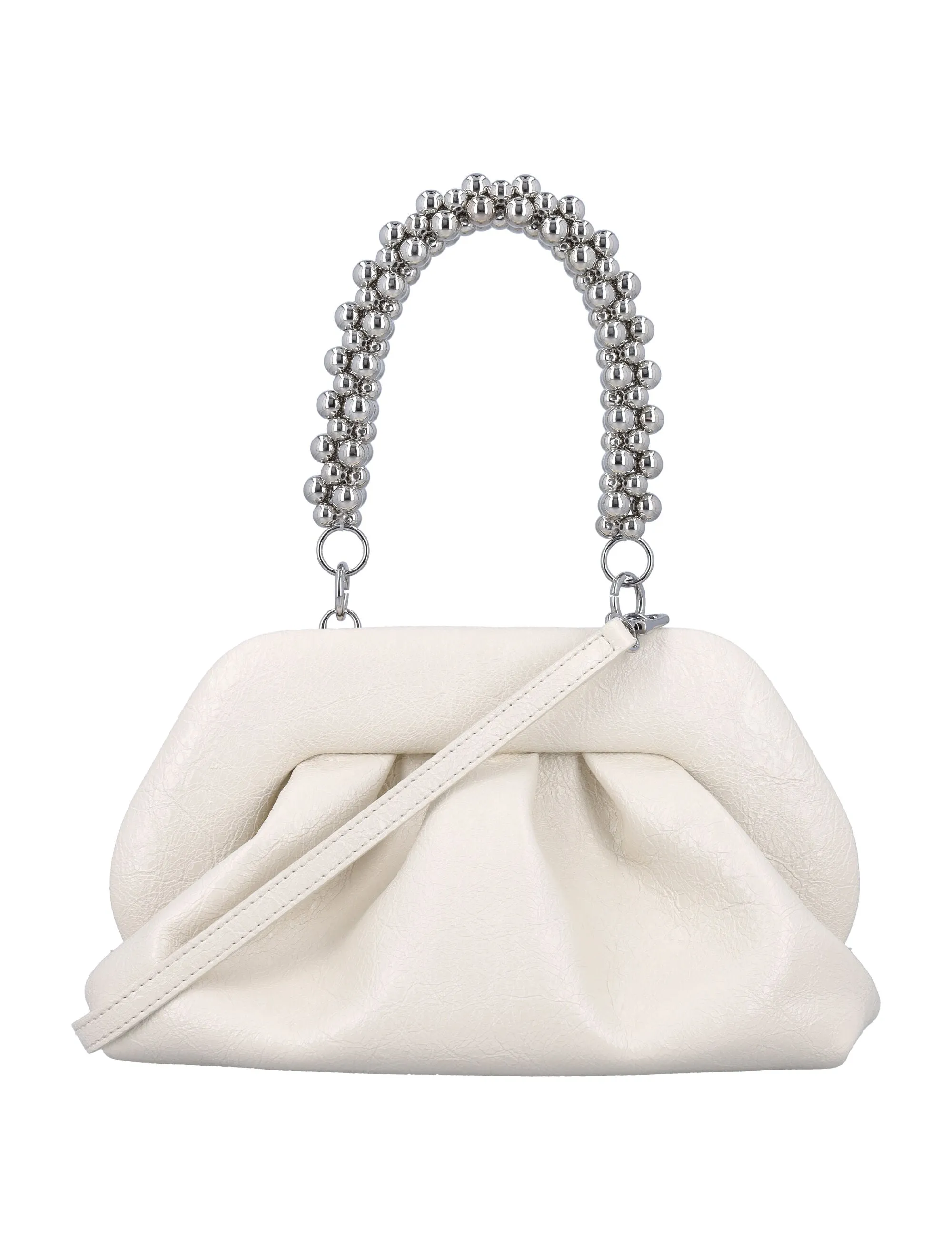 Women's Tia Beaded Handle Clutch in Moon | 24ATMFW24THO101 Color MOON