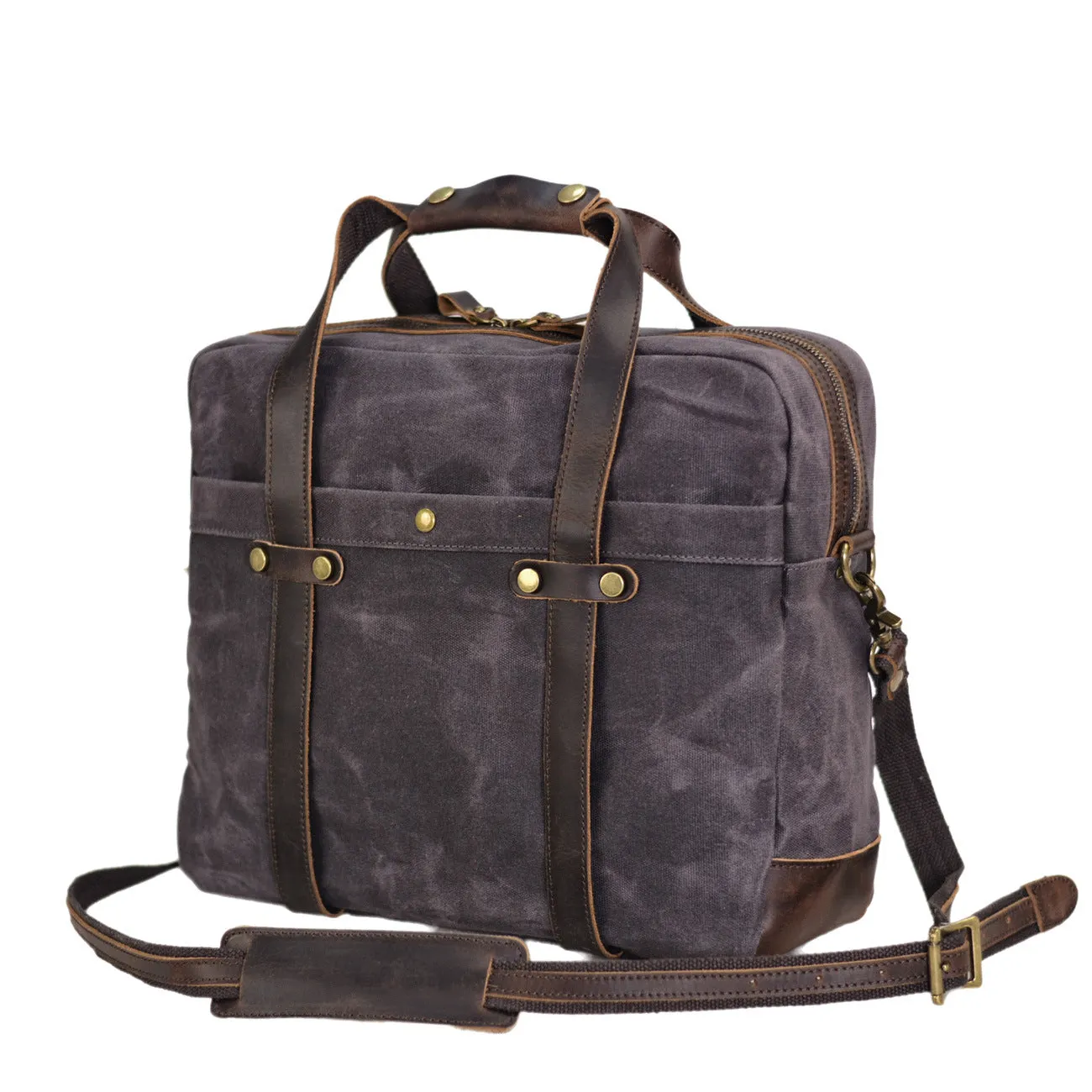XIEYINSHE 2025 Business men's bag retro shoulder bag 15.6 inch computer handbag waterproof canvas briefcase messenger bag