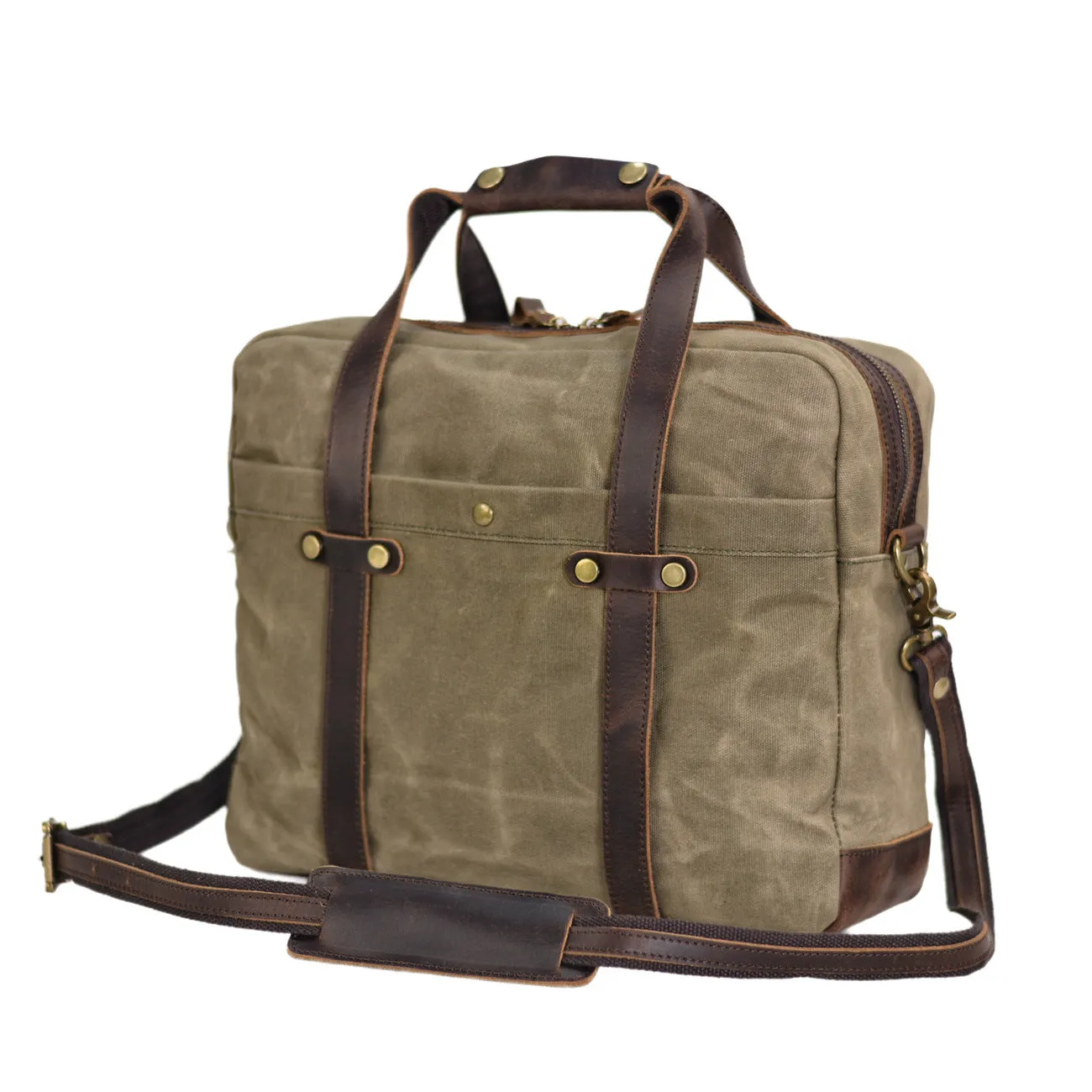 XIEYINSHE 2025 Business men's bag retro shoulder bag 15.6 inch computer handbag waterproof canvas briefcase messenger bag