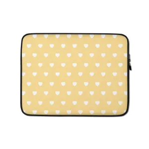 Yellow & White Heart Laptop Sleeve