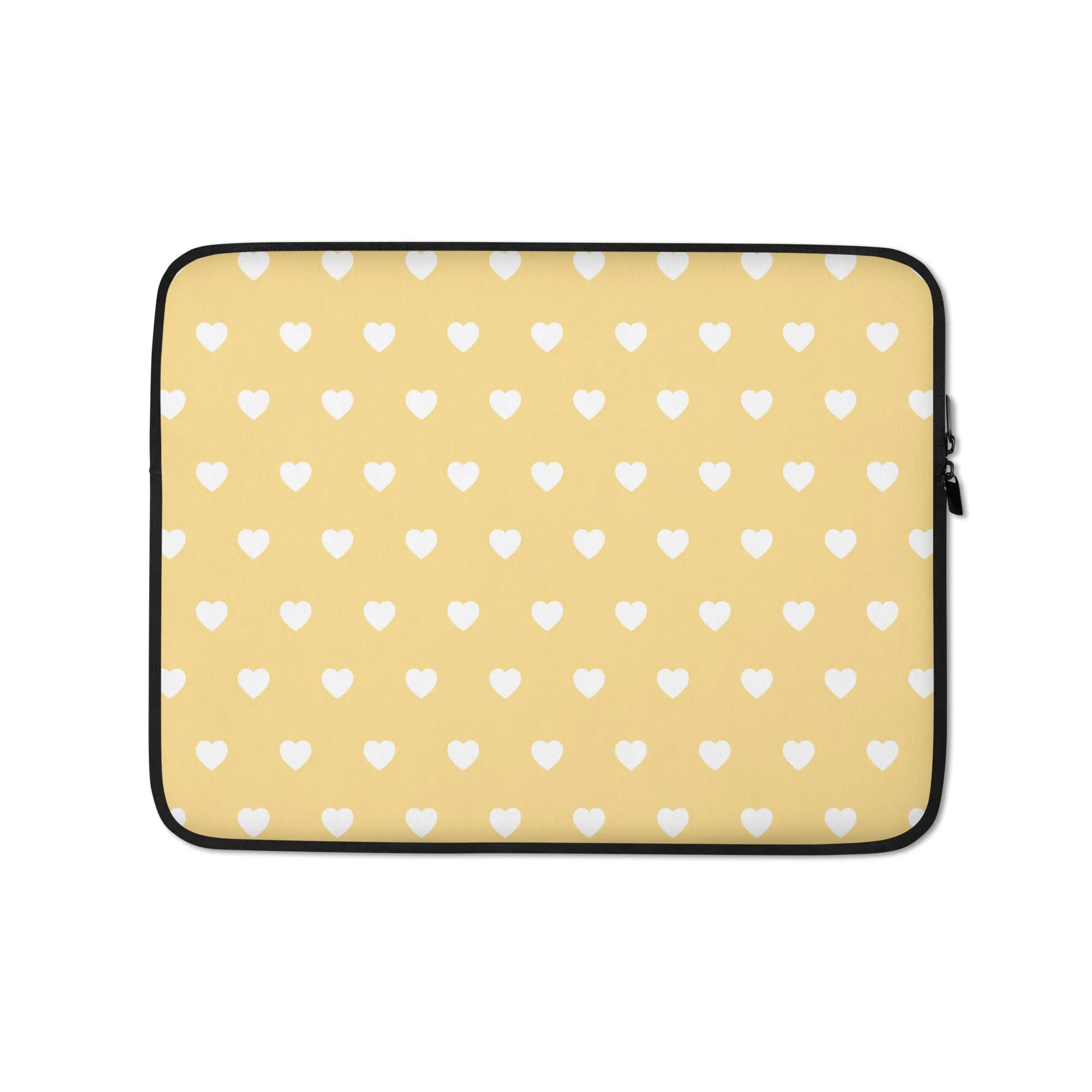 Yellow & White Heart Laptop Sleeve