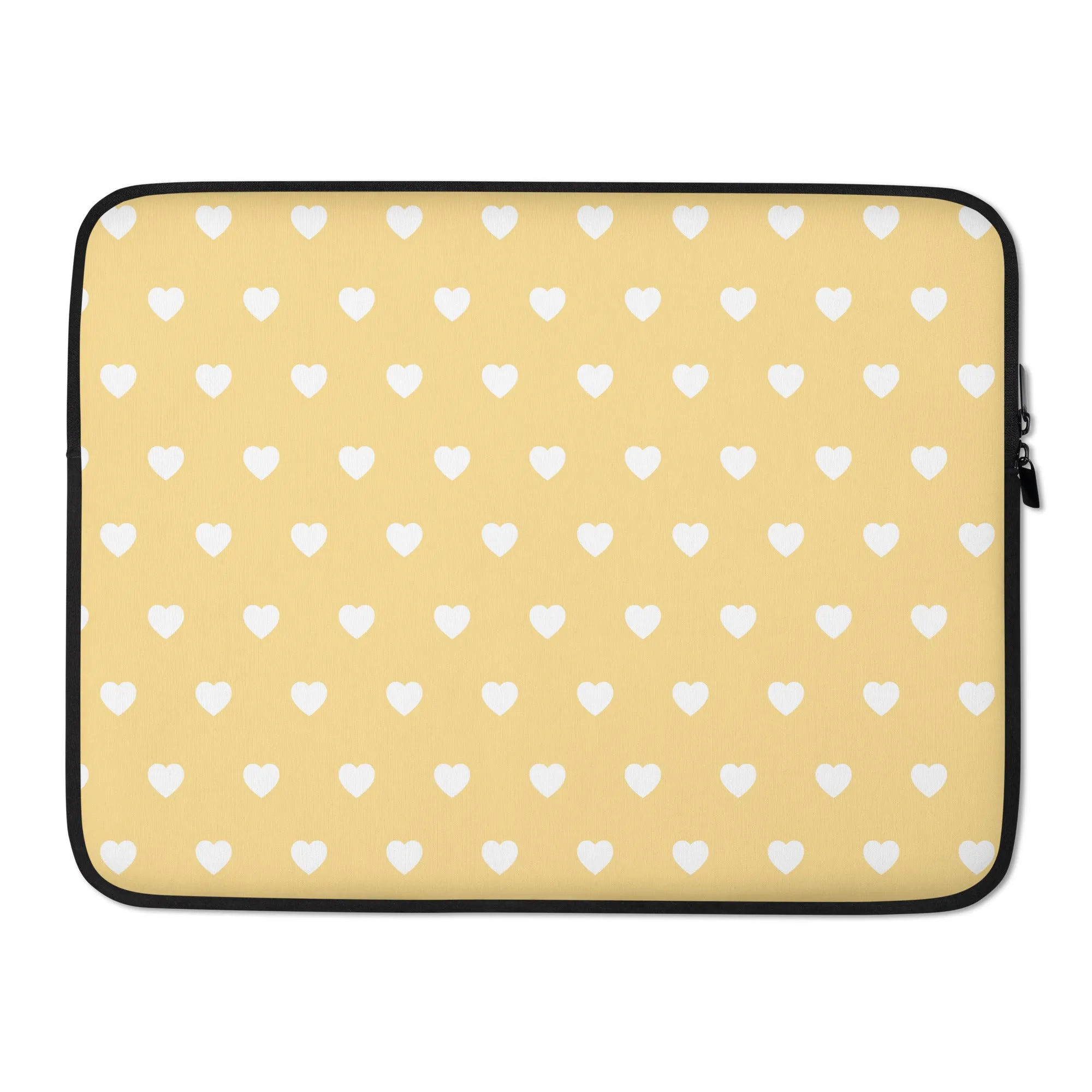 Yellow & White Heart Laptop Sleeve