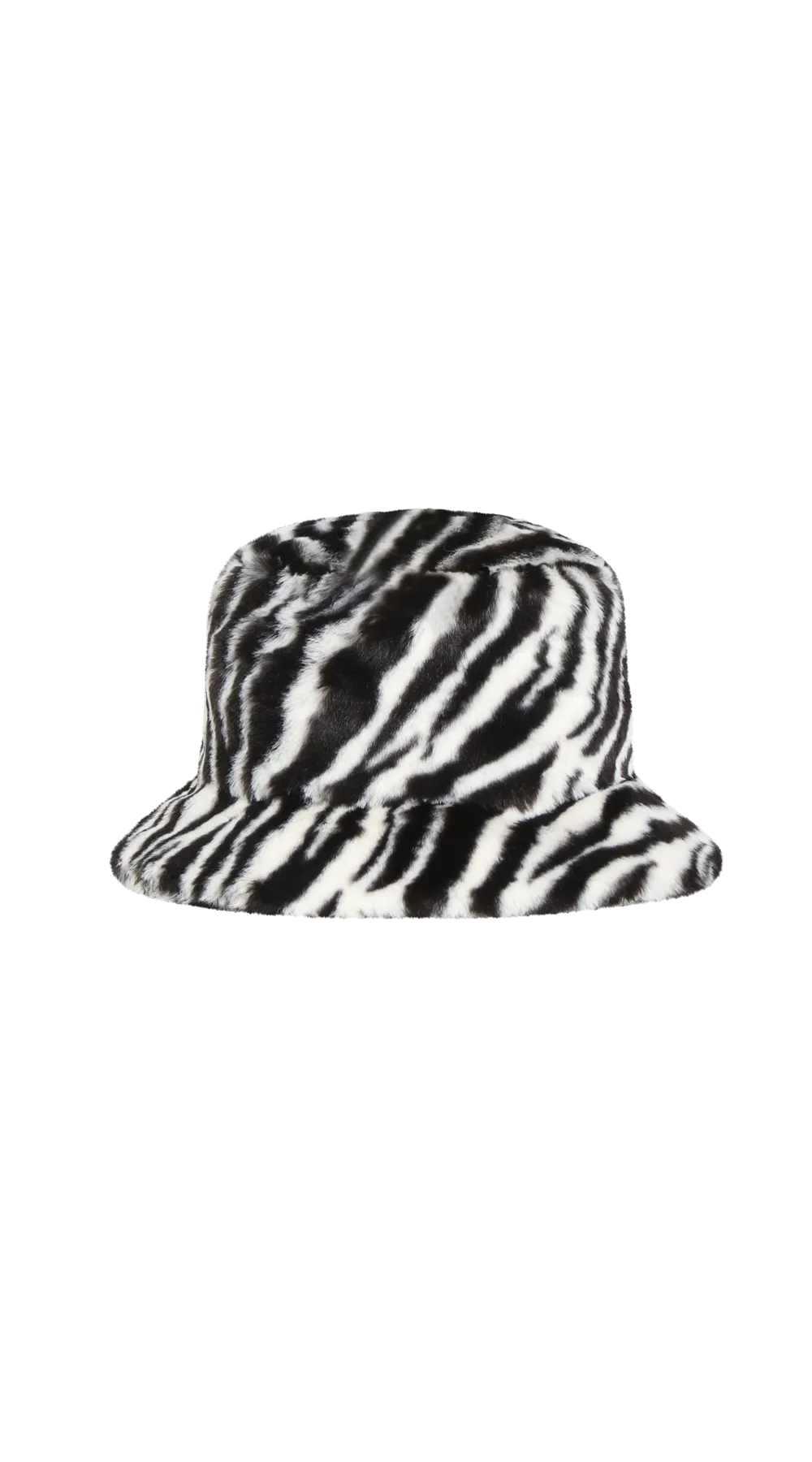 ZEBRA FUR BUCKET BLACK