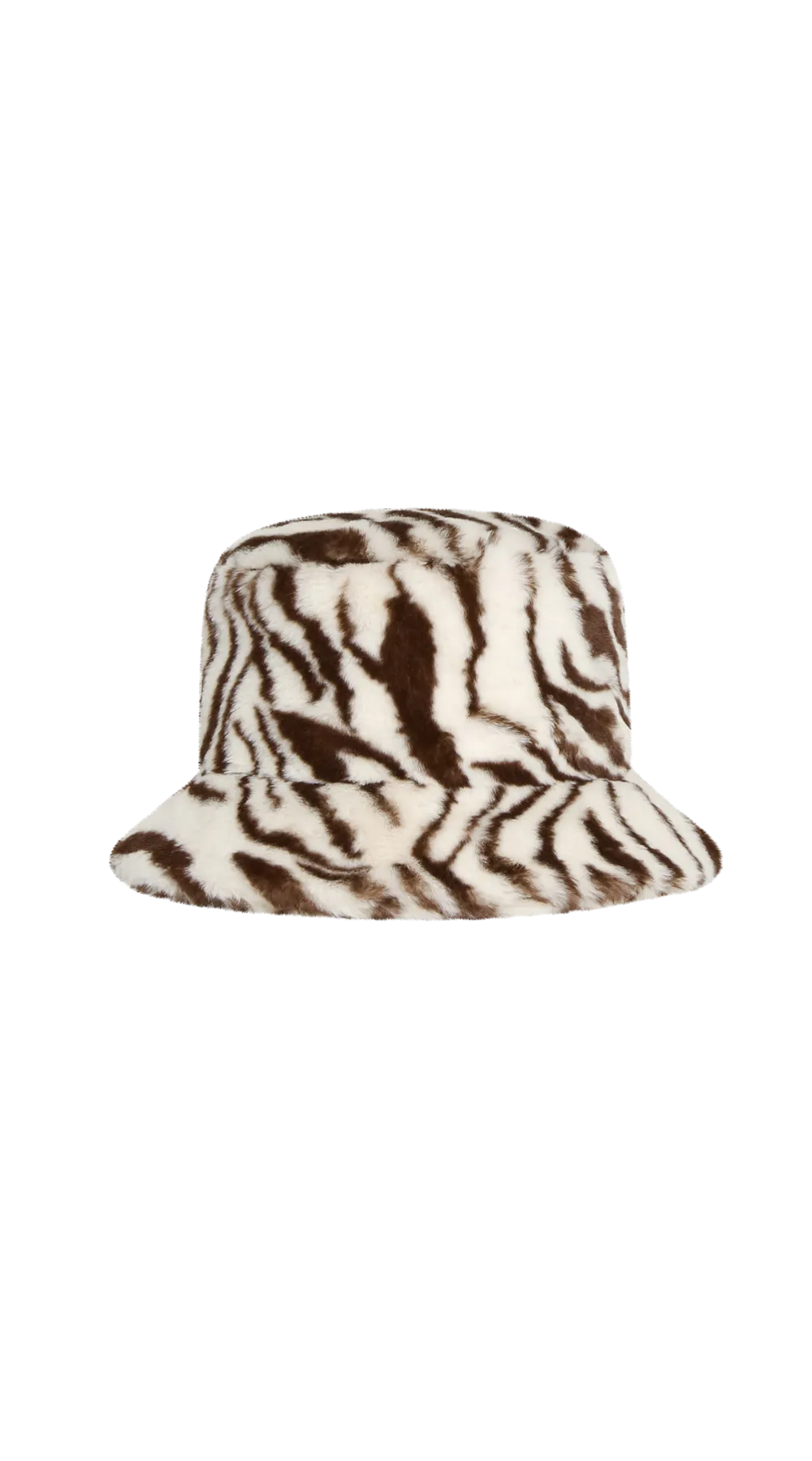 ZEBRA FUR BUCKET BROWN