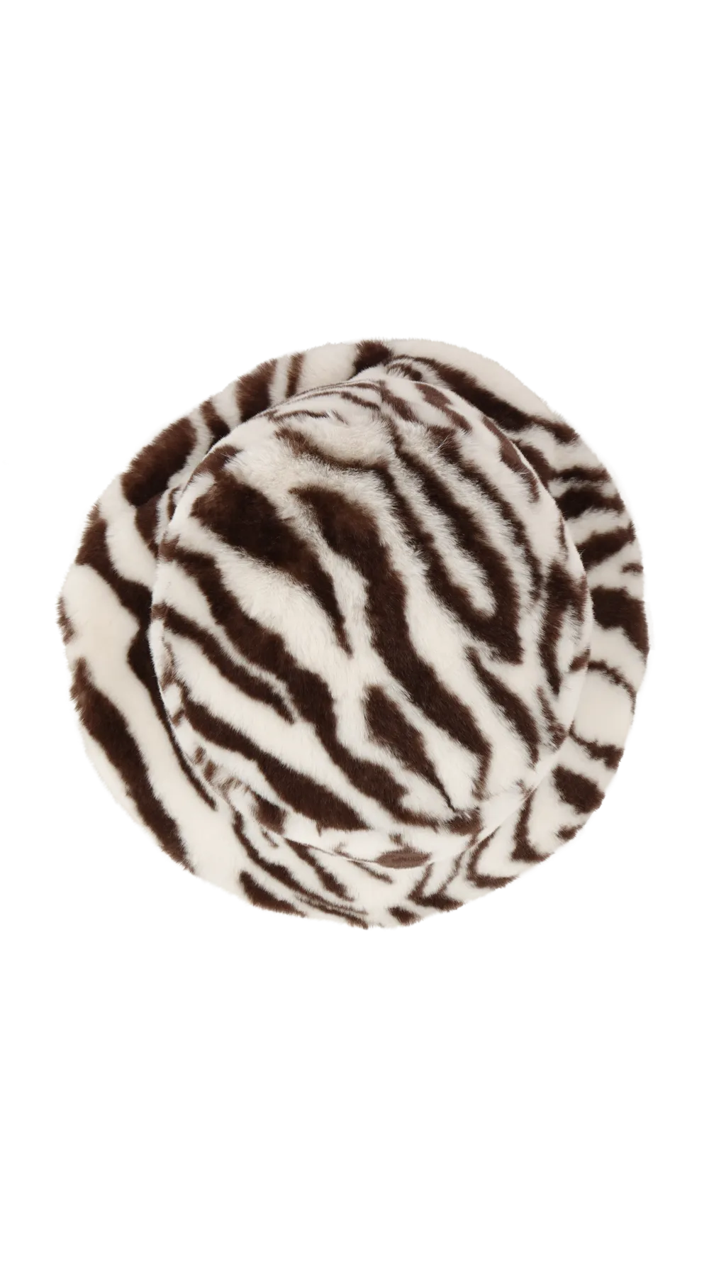 ZEBRA FUR BUCKET BROWN