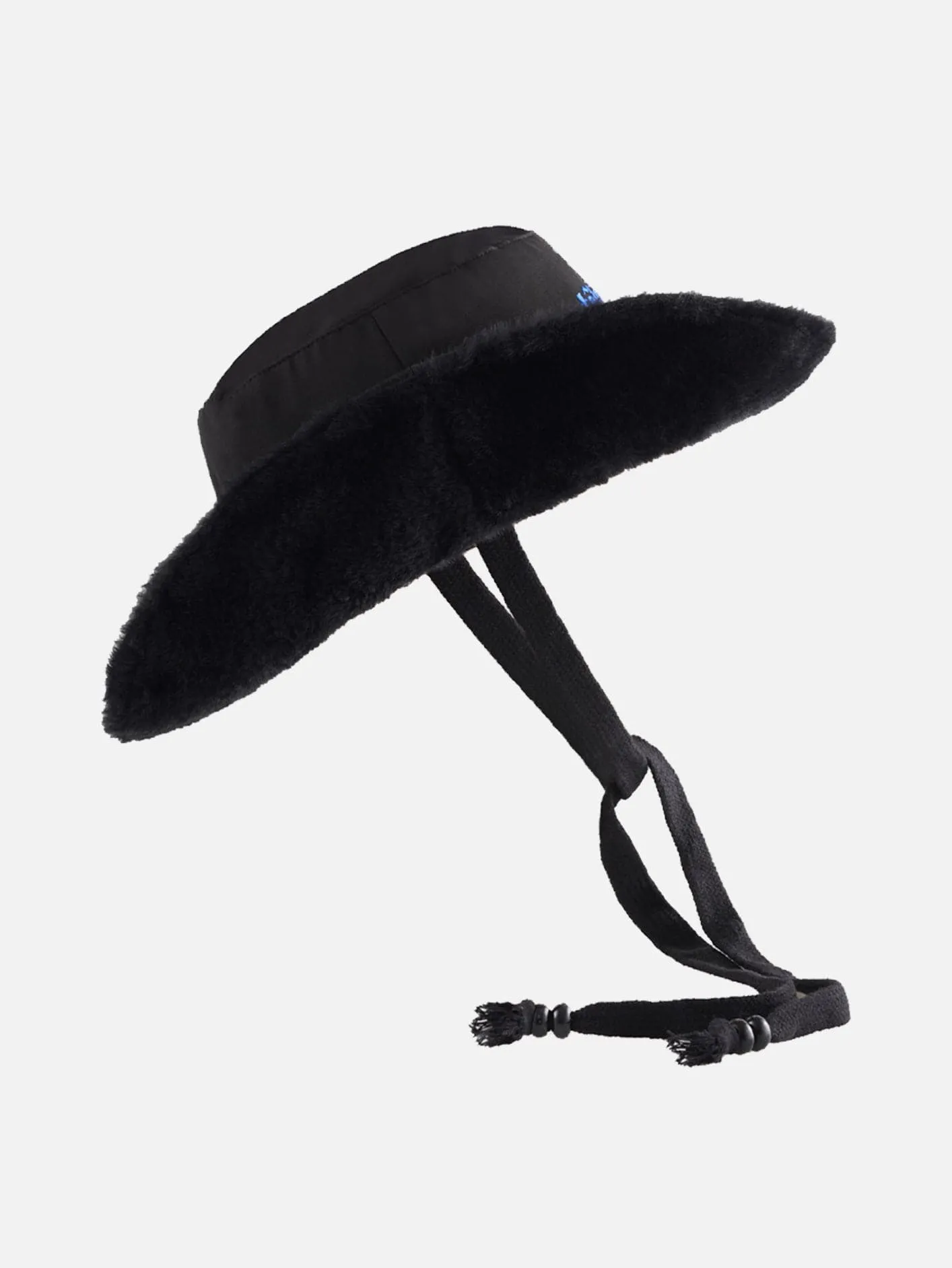Zoe Faux-Fur Bucket Hat - Black